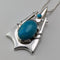 Vintage sterling silver turquoise pendant and sterling silver necklace